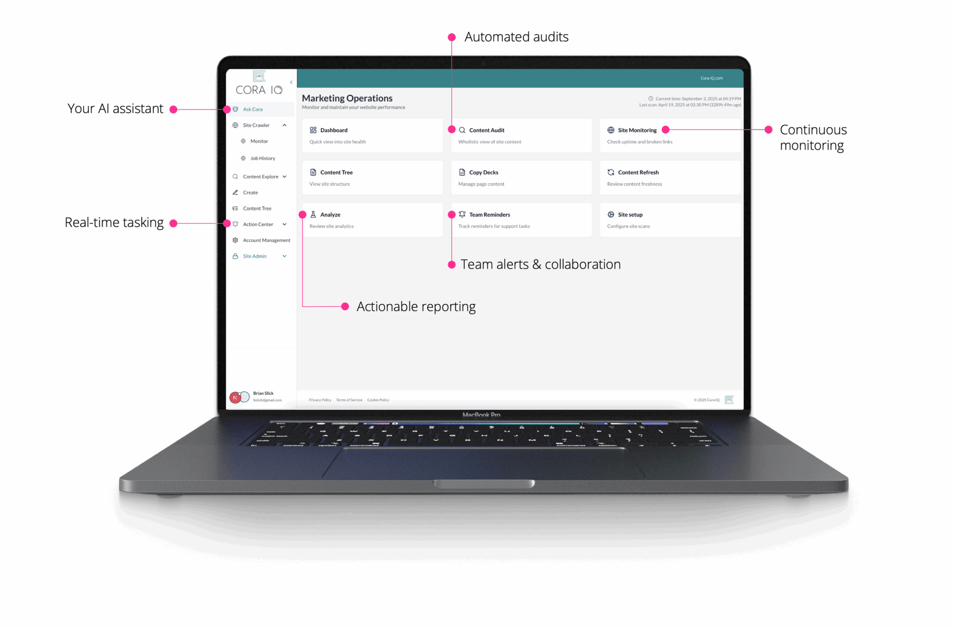 Cora IQ dashboard legend